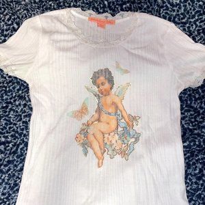Angel Graphic White Tee